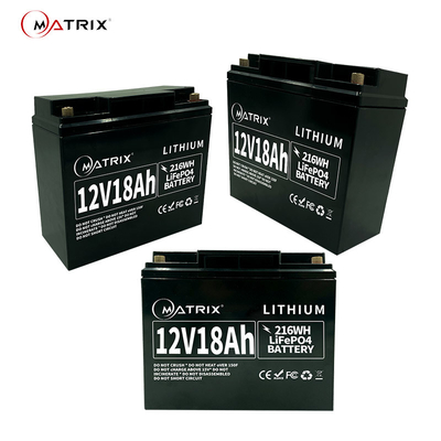 Batterie exempte d'entretien de 12V LiFePo4 12.8v 18ah pour la télévision en circuit fermé/UPS/stockage solaire